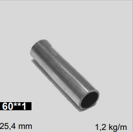 Putkimainen akseli 1"